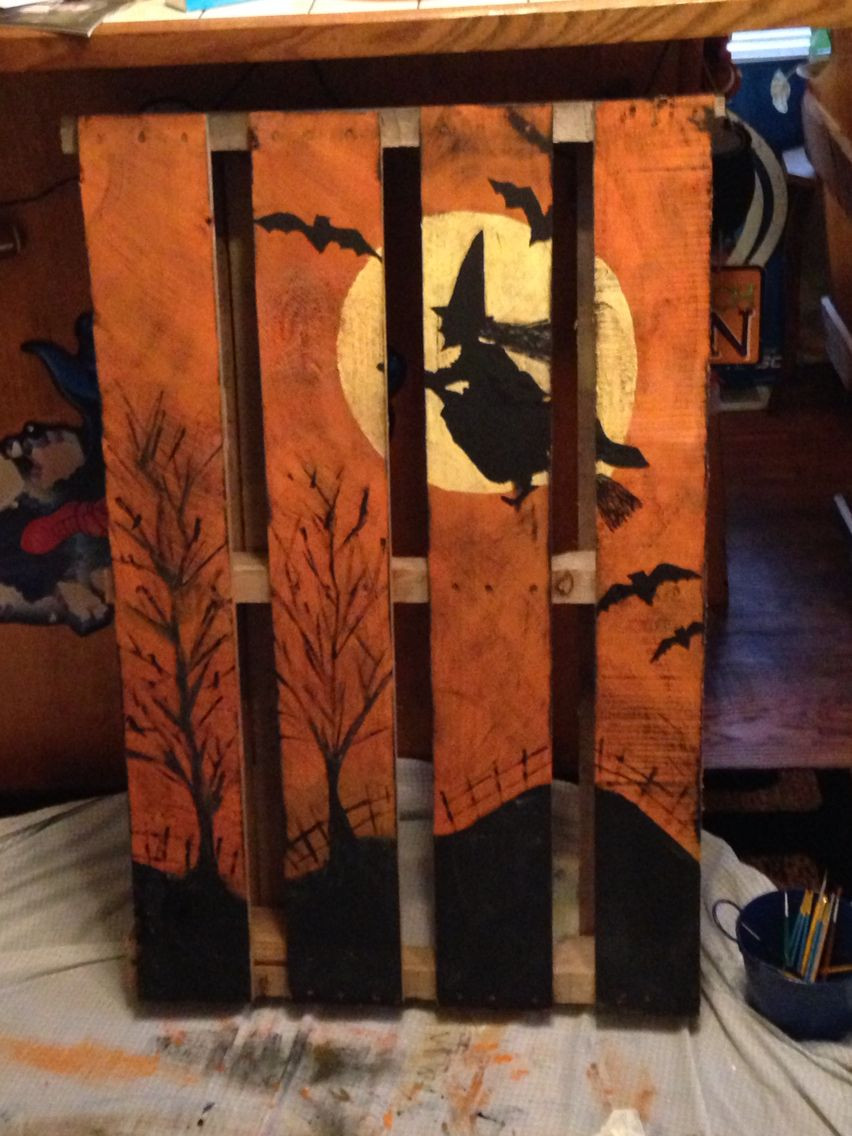 Best ideas about Wood Crafts Paint
. Save or Pin Witch pallet Fall Pallet Paintings Pinterest Now.