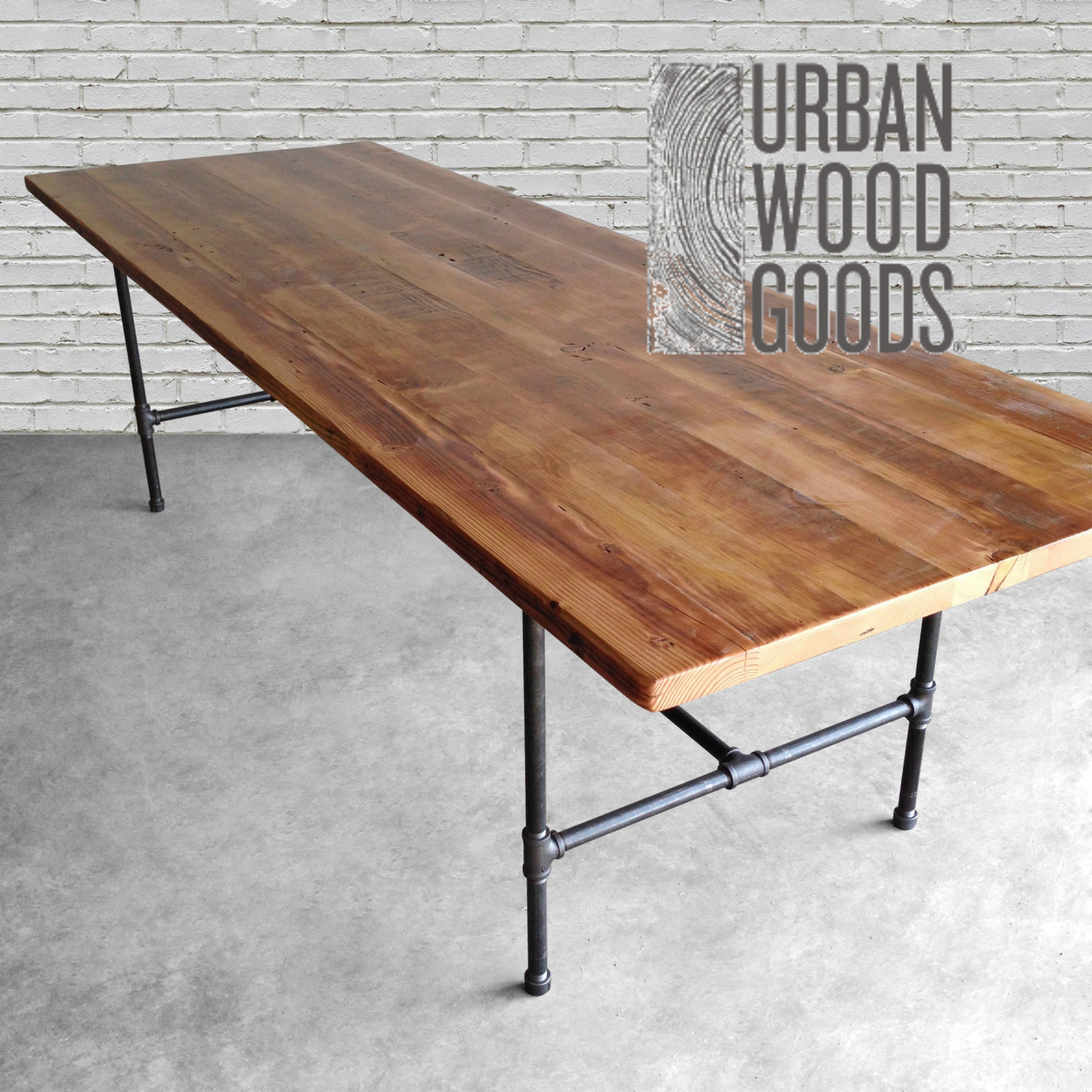 Best ideas about Wood Dining Table Legs
. Save or Pin Wood Dining Table with reclaimed wood top and iron pipe legs Now.