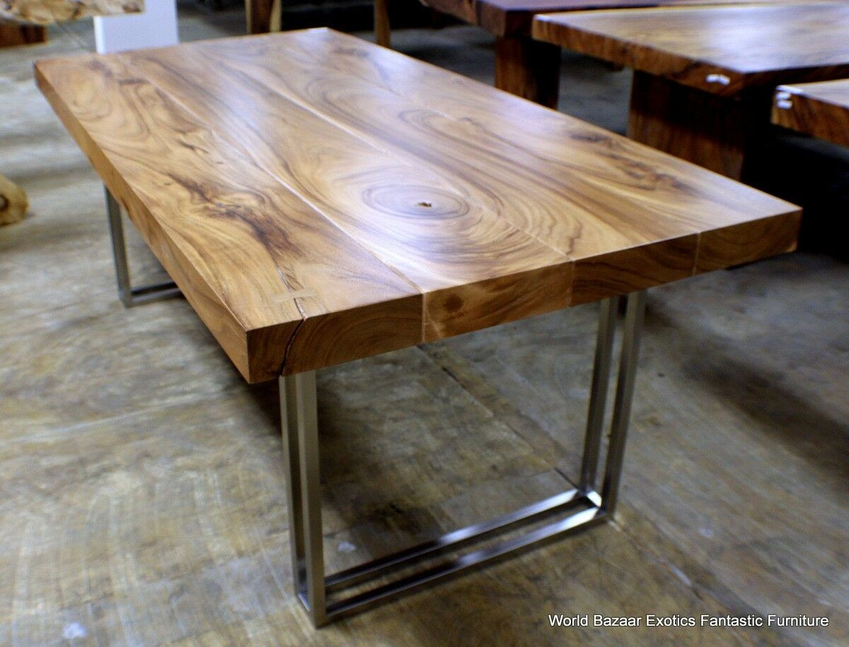 Best ideas about Wood Dining Table Legs
. Save or Pin 79" L modern desk Dining table Exotic solid Acacia wood Now.