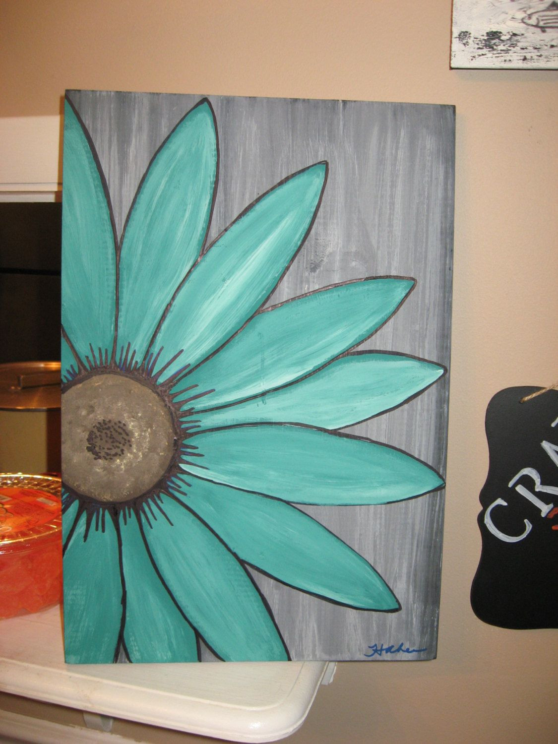 Best ideas about Wood Painting Ideas
. Save or Pin turquoise flower daisy painting rustic flower wood flower Now.
