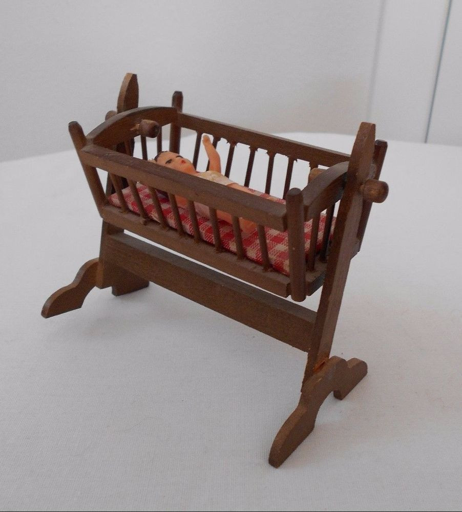 Best ideas about Wooden Baby Doll Furniture
. Save or Pin Vintge Miniature Dollhouse Furniture Wooden Rocking Cradle Now.