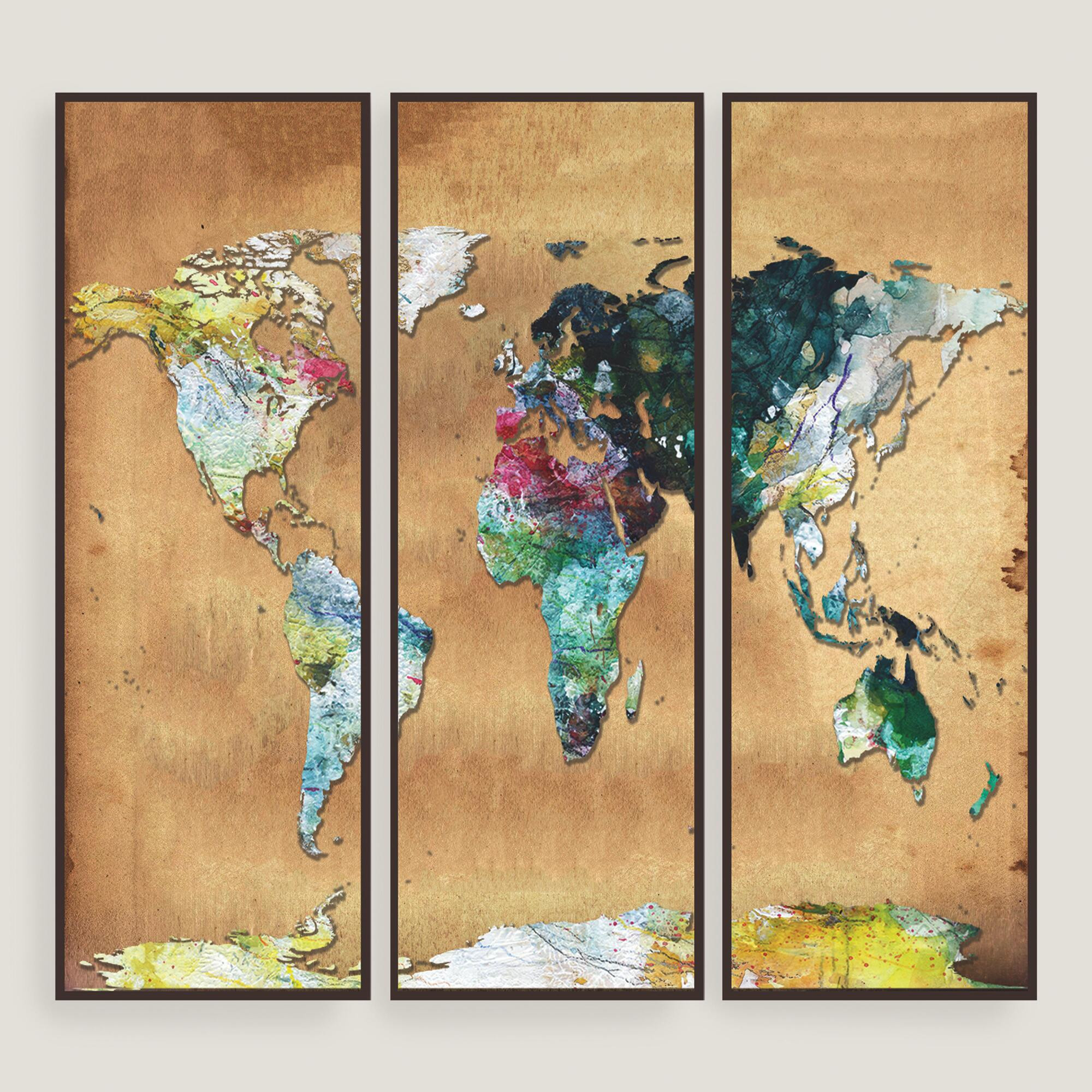 Best ideas about World Map Wall Art
. Save or Pin Watercolor Map Wall Art Set of Three Now.
