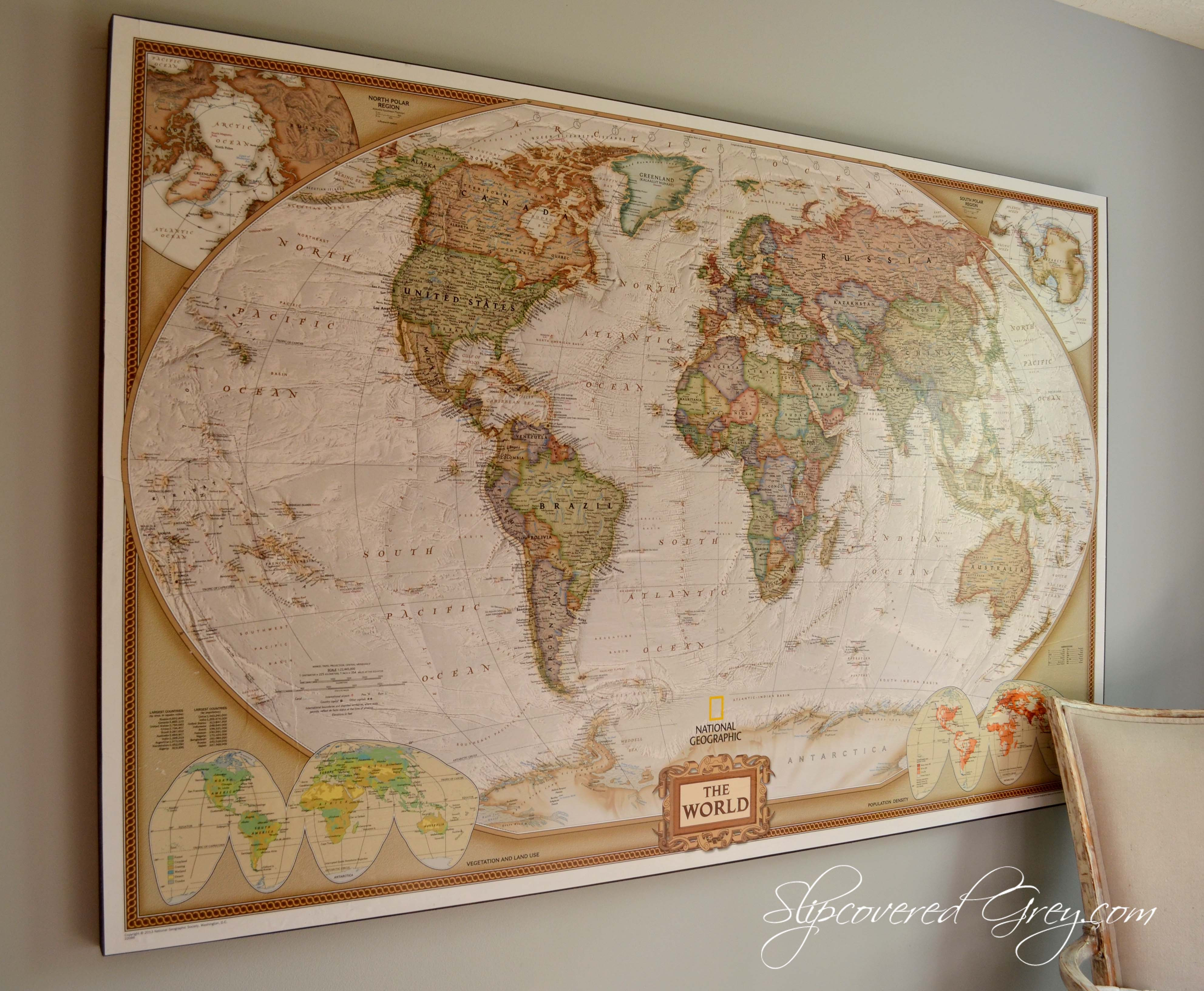 Best ideas about World Map Wall Art
. Save or Pin World Map Wall Art Slipcovered Grey Now.