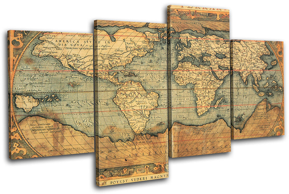 Best ideas about World Map Wall Art
. Save or Pin Old World Atlas Maps Flags MULTI CANVAS WALL ART Picture Now.