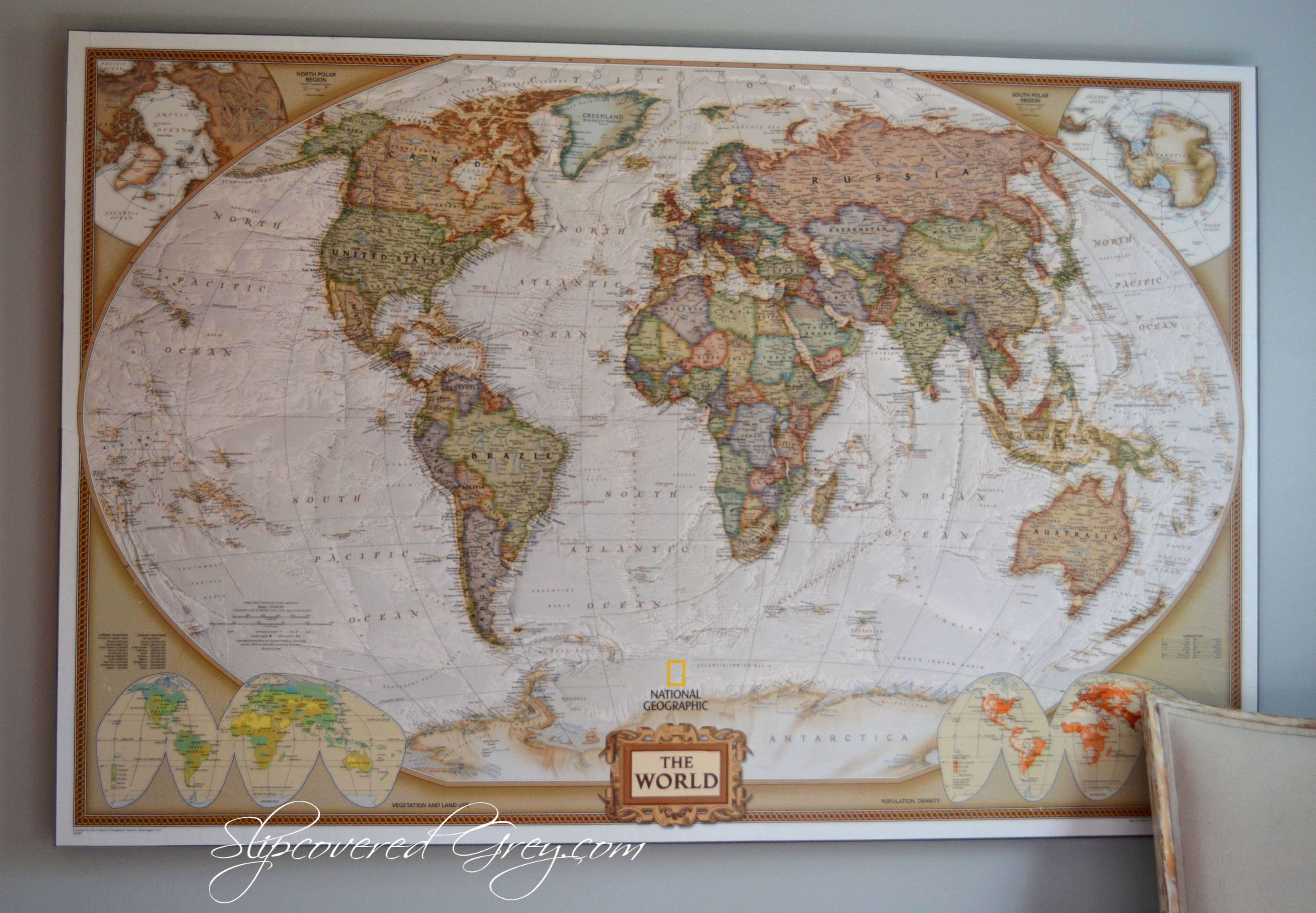 Best ideas about World Map Wall Art
. Save or Pin World Map Wall Art Slipcovered Grey Now.