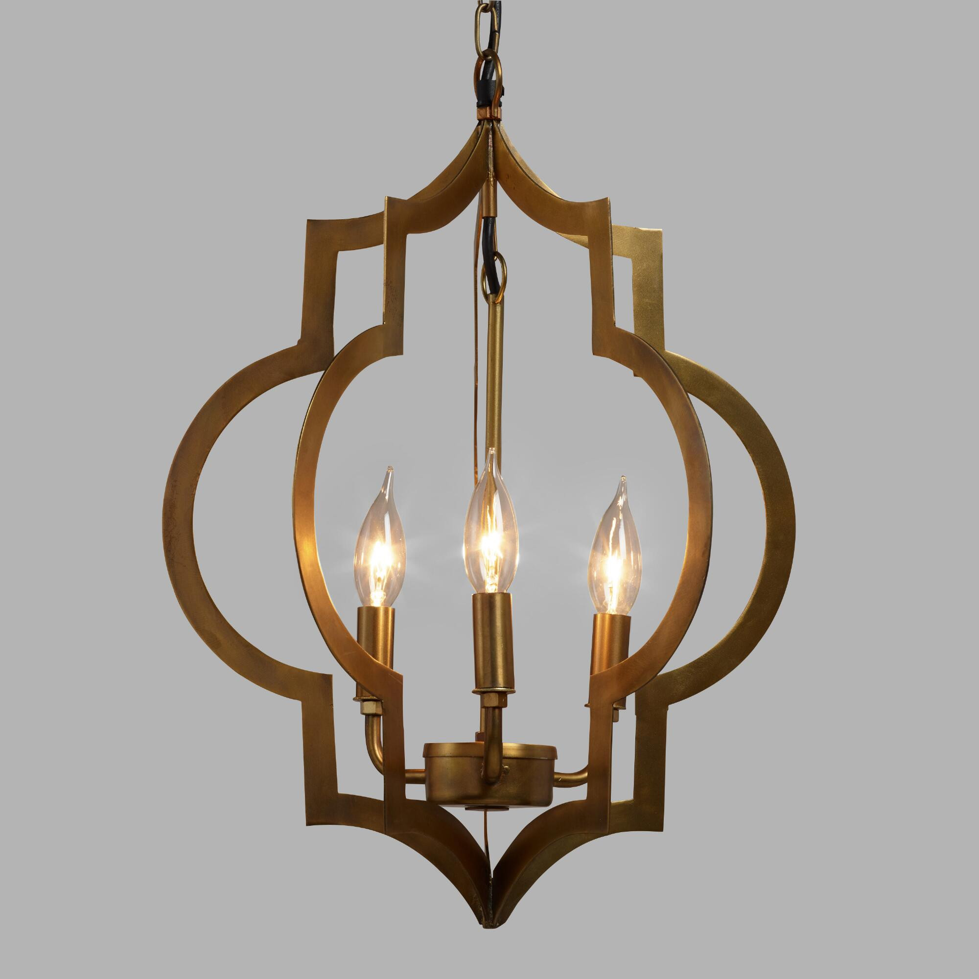 Best ideas about World Market Lighting
. Save or Pin Gold Quatrefoil 3 Light Pendant Lamp Now.