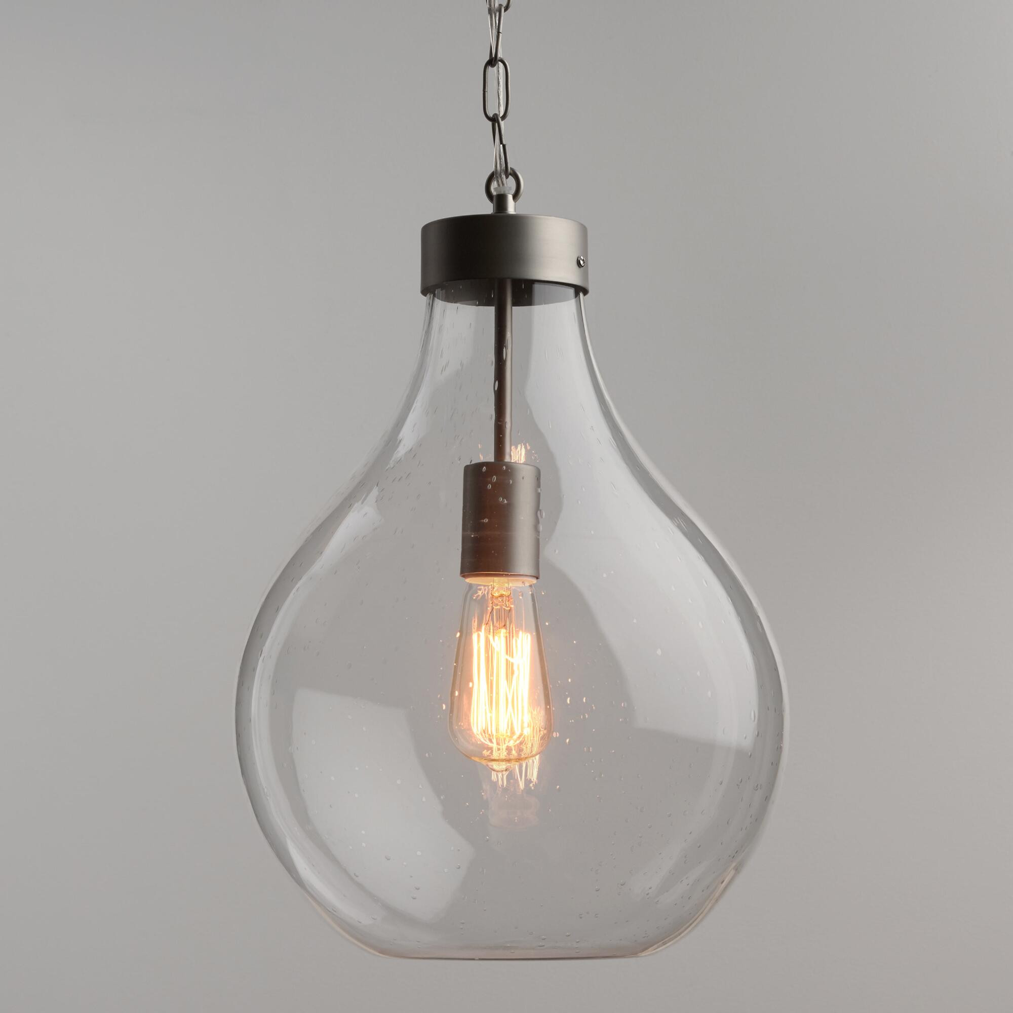 Best ideas about World Market Lighting
. Save or Pin Seeded Glass Teardrop Zinc Cara Pendant Now.