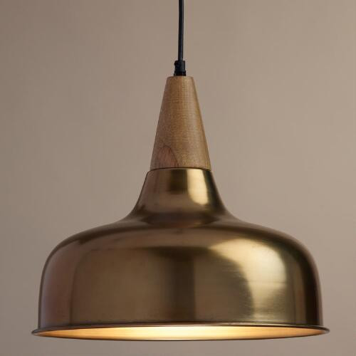Best ideas about World Market Lighting
. Save or Pin Brass and Wood Glenn Pendant Lamp Now.