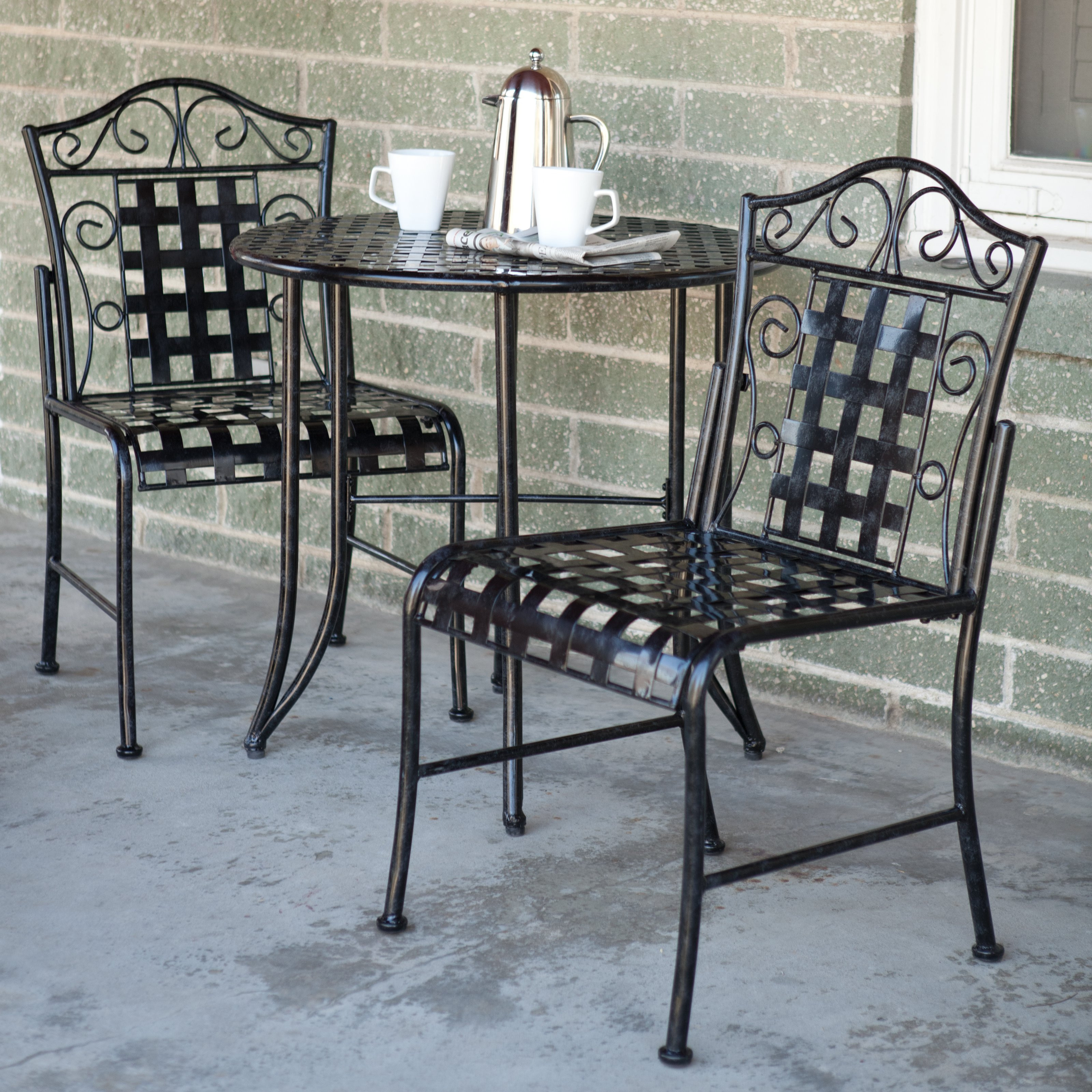 Best ideas about Wrought Iron Patio Set
. Save or Pin Mainstays Jefferson Wrought Iron 7 Piece Patio Dining Set Now.