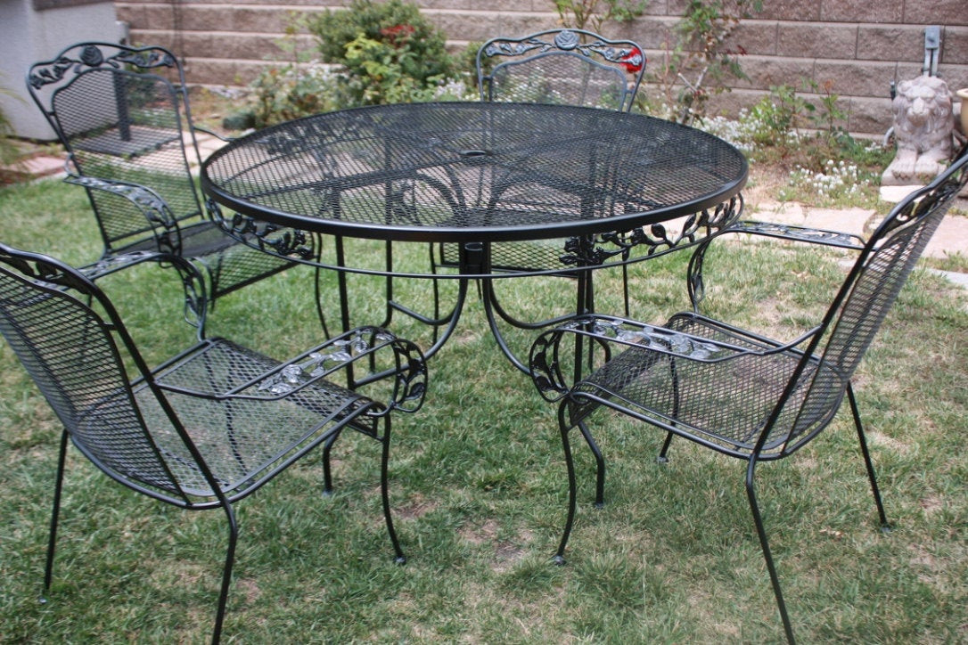 Best ideas about Wrought Iron Patio Set
. Save or Pin Vintage Wrought Iron Patio set Table & 4 armchairs by Now.