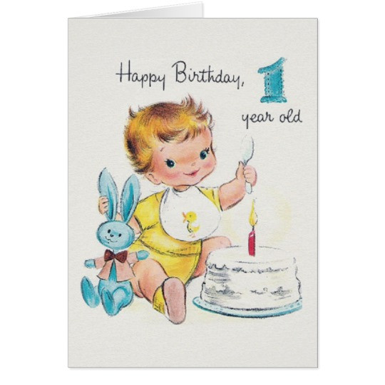 Best ideas about 1 Year Old Birthday Card
. Save or Pin Vintage e Year Old Birthday Greeting Card Now.