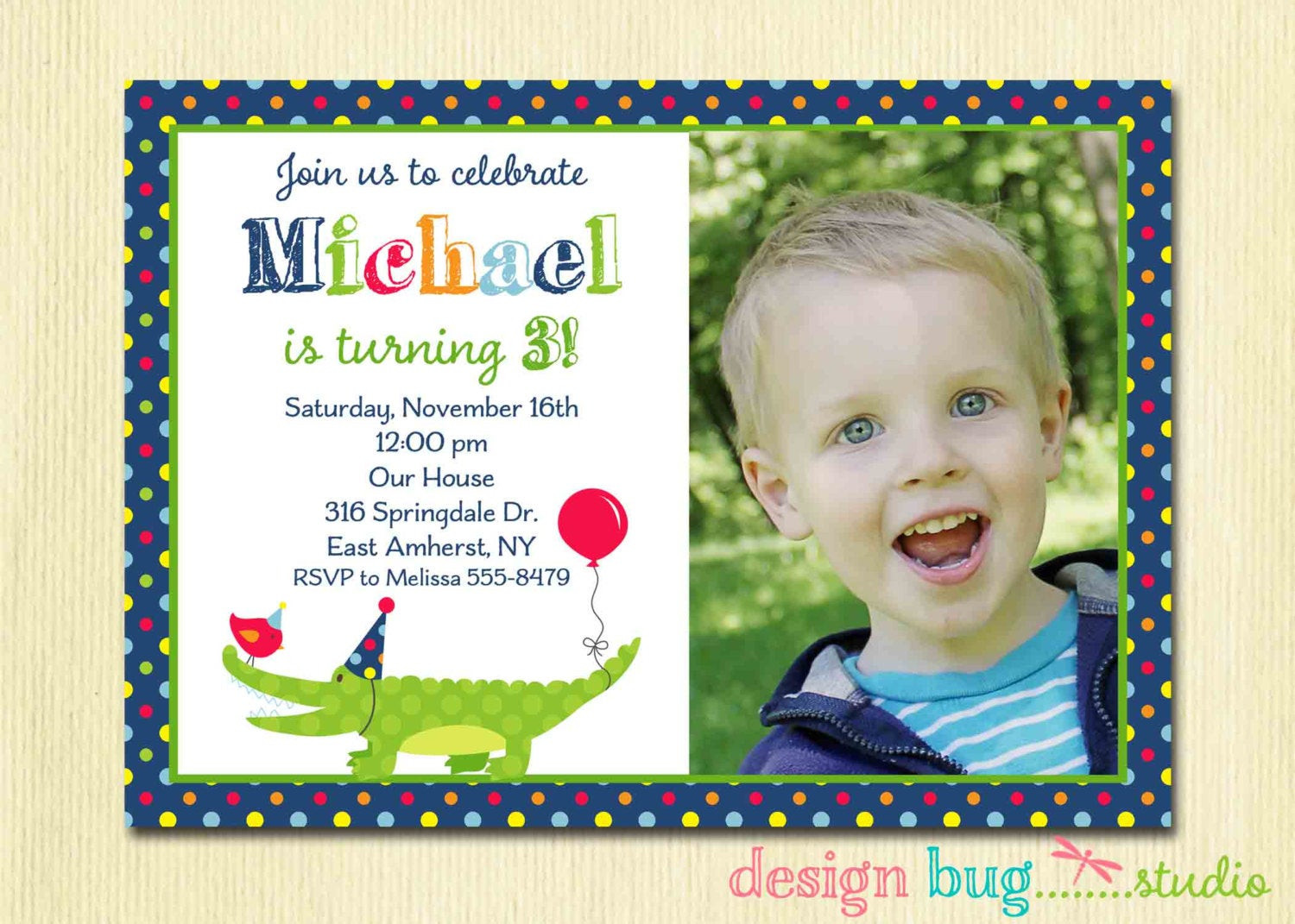 Best ideas about 1 Year Old Birthday Invitations
. Save or Pin Alligator Birthday Invitation Boys Polka Dot Invite Swamp Now.