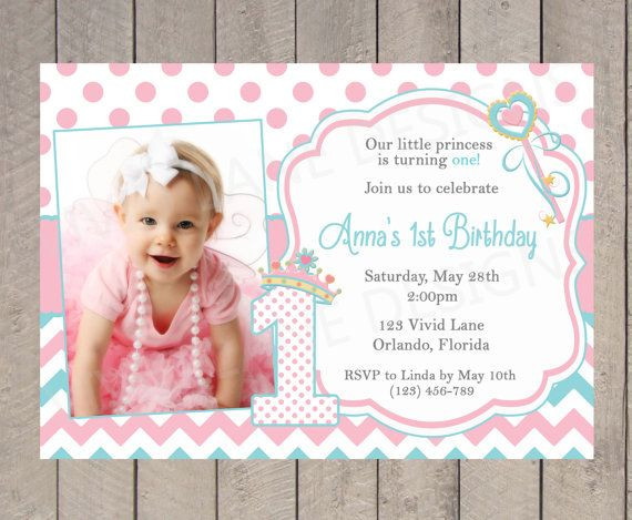 Best ideas about 1 Year Old Birthday Invitations
. Save or Pin Princess Birthday Invitation Girl Birthday Aqua and Pink Now.