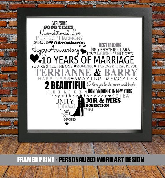 Best ideas about 10 Year Anniversary Gift Ideas For Her
. Save or Pin Personalized 10th wedding anniversary 10 year by Now.