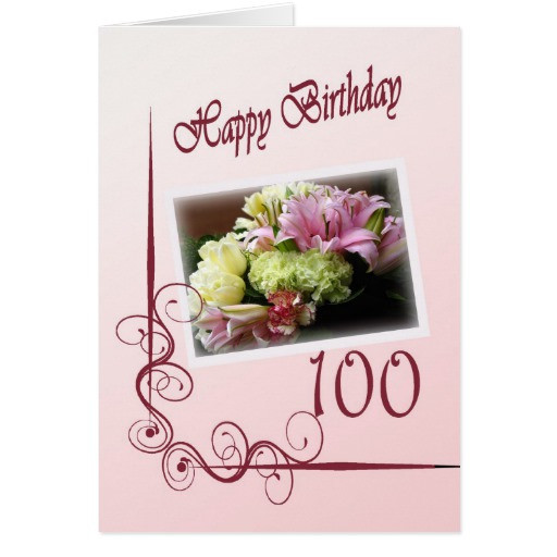 Best ideas about 100th Birthday Card
. Save or Pin Happy 100th Birthday Card Flower Bouquet Now.