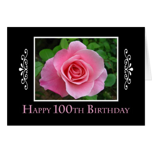 Best ideas about 100th Birthday Card
. Save or Pin 100th Birthday Pink Rose Card Now.