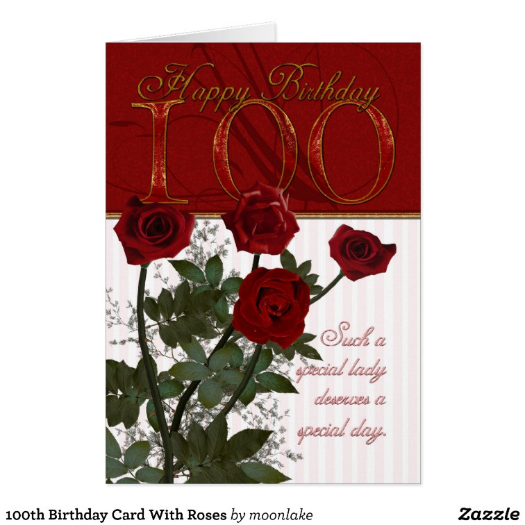 Best ideas about 100th Birthday Card
. Save or Pin 100th Birthday Card With Roses Now.