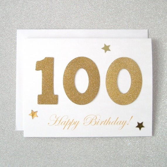 Best ideas about 100th Birthday Card
. Save or Pin 100th Birthday Card 100th Milestone Birthday Card 100th Now.