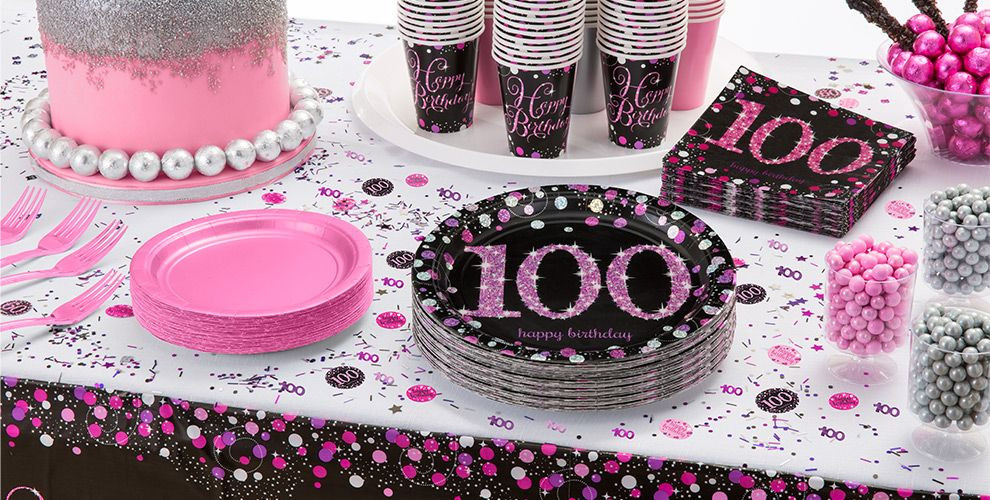 Best ideas about 100th Birthday Decorations
. Save or Pin Pink Sparkling Celebration 100th Birthday Party Supplies Now.