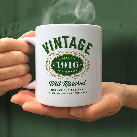 Best ideas about 100Th Birthday Gift Ideas
. Save or Pin 100th Birthday 1916 Birthday 100th Birthday Gift by MainlyMugs Now.