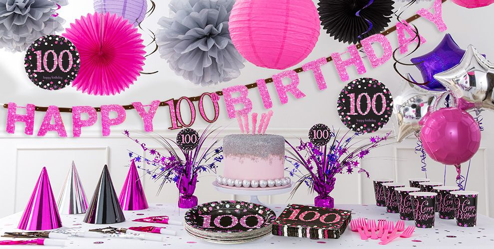 Best ideas about 100th Birthday Ideas
. Save or Pin Pink Sparkling Celebration 100th Birthday Party Supplies Now.