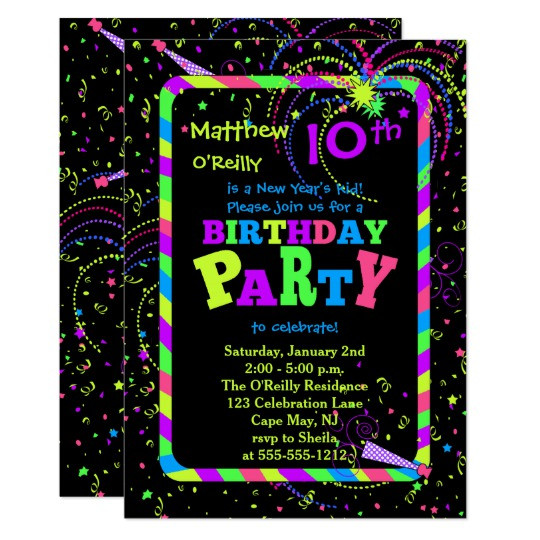 Best ideas about 10th Birthday Invitations
. Save or Pin Fireworks Confetti New Year s 10th Birthday Party Now.