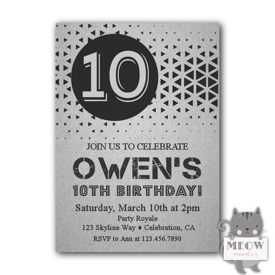 Best ideas about 10th Birthday Invitations
. Save or Pin 10th Birthday Invitation Boy Printable 10th Birthday Now.