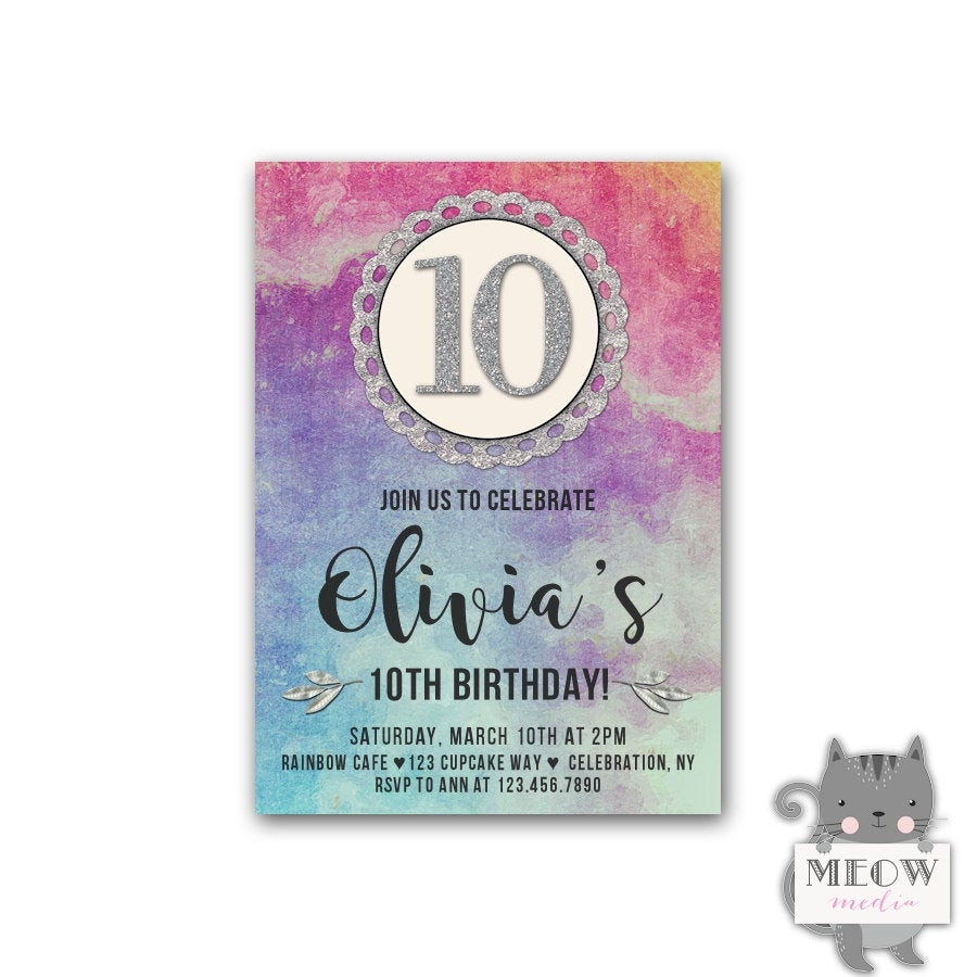 Best ideas about 10th Birthday Invitations
. Save or Pin girl s tenth birthday invitation 10th birthday Now.