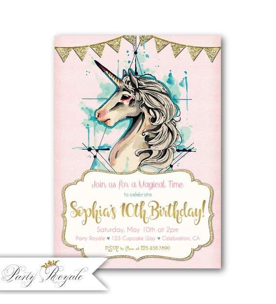 Best ideas about 10th Birthday Invitations
. Save or Pin 10th Birthday Invitations girl Unicorn 10th Birthday Party Now.
