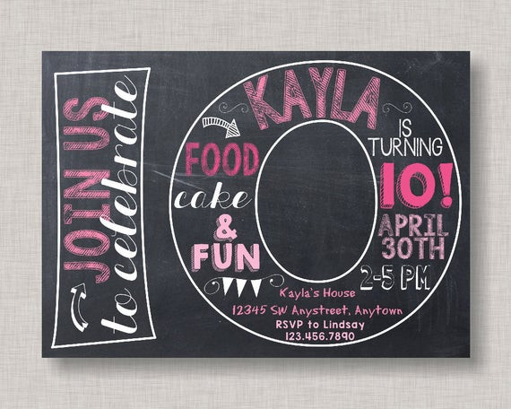 Best ideas about 10th Birthday Invitations
. Save or Pin Tenth Birthday Invitation 10th Birthday Invitation Girl Now.