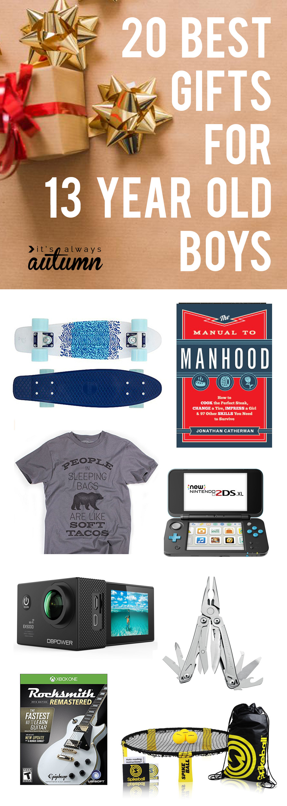 Best ideas about 13 Year Old Boy Gift Ideas
. Save or Pin best Christmas ts for 13 year old boys It s Always Autumn Now.