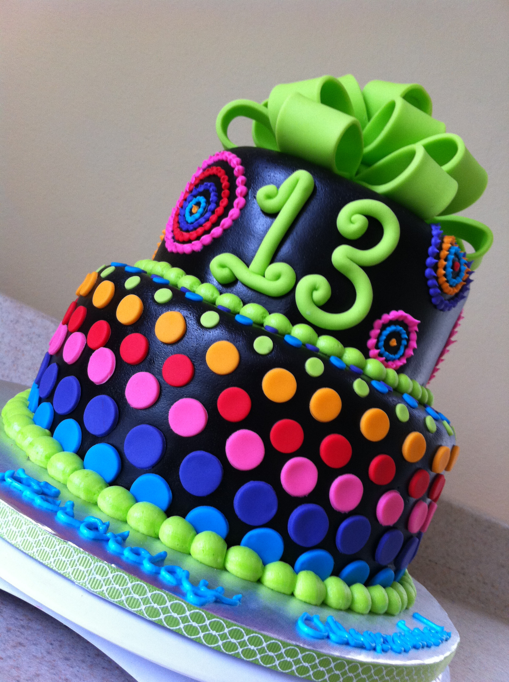 Best ideas about 13th Birthday Cake Ideas
. Save or Pin Psychadelic rainbow birthday cake Now.