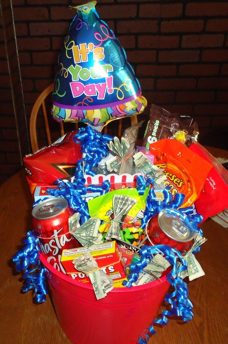 Best ideas about 13Th Birthday Gift Ideas For Boys
. Save or Pin Birthday Gift Basket for Boy would be perfect for a Now.