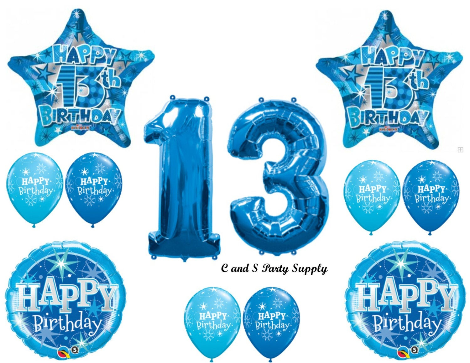 Best ideas about 13th Birthday Ideas Boy
. Save or Pin BLUE 13TH Happy Birthday Party Balloons Decorations Supplies Now.