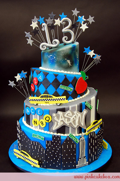 Best ideas about 13th Birthday Ideas Boy
. Save or Pin 13th Topsy Turvy NYC Themed Cake Now.