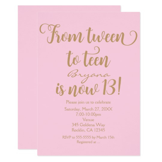 Best ideas about 13th Birthday Invitations
. Save or Pin Girls 13th Birthday Party Pink & Gold Invitations Now.