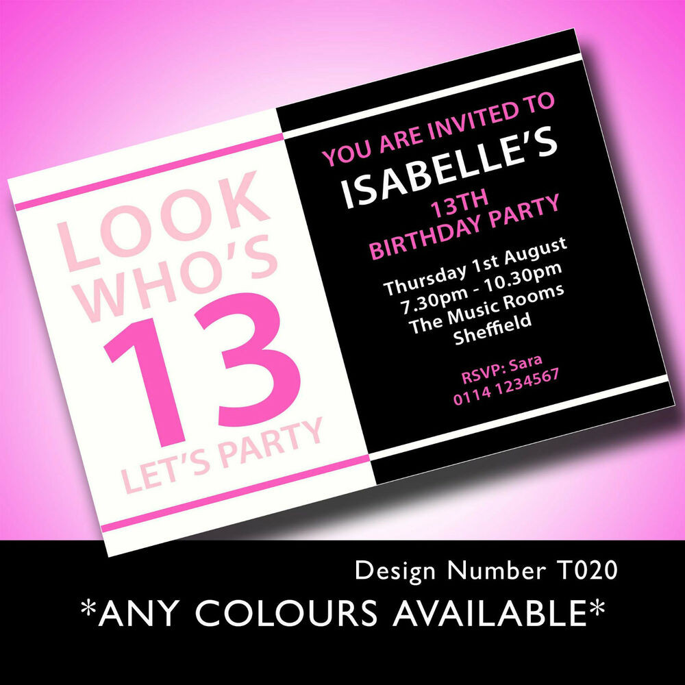 Best ideas about 13th Birthday Invitations
. Save or Pin Personalised BOYS & GIRLS Teenager 13th Birthday Party Now.