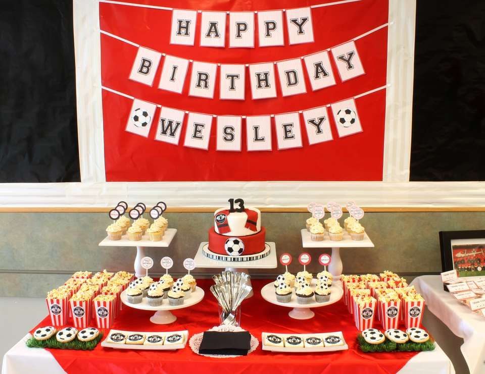 Best ideas about 13th Birthday Party Ideas For Boys
. Save or Pin Soccer Birthday "Manchester United 13th Birthday Party Now.