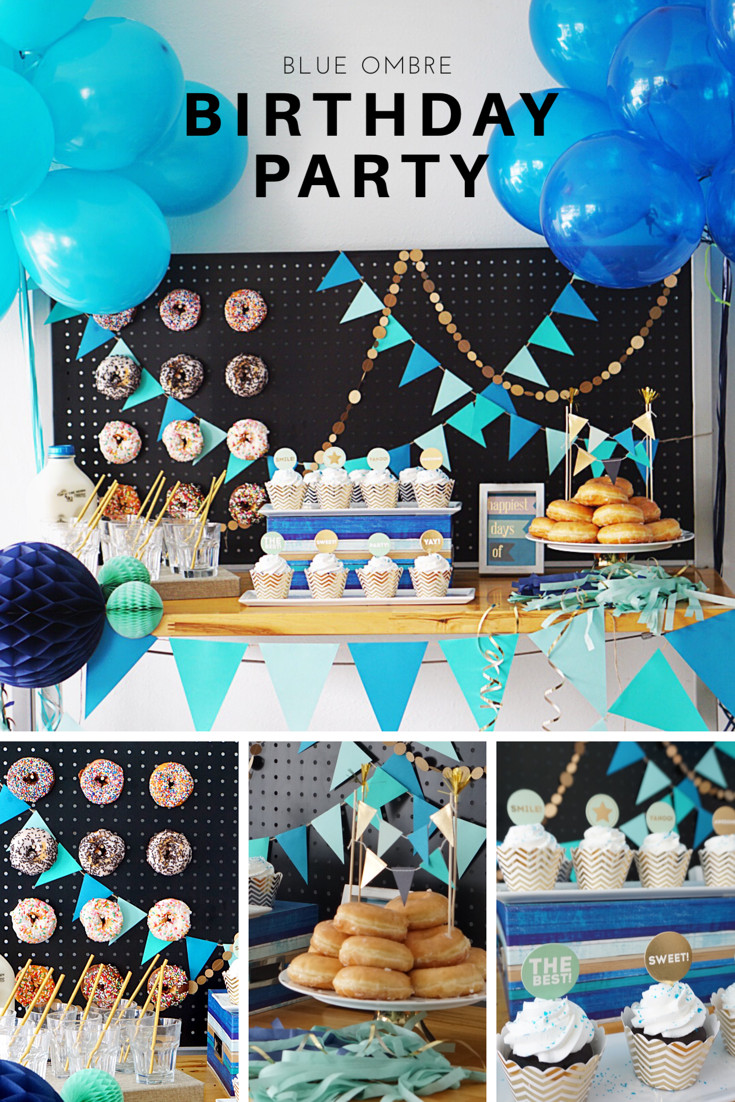 Best ideas about 13th Birthday Party Ideas For Boys
. Save or Pin Birthday boy blue ombré birthday party dessert table diy Now.