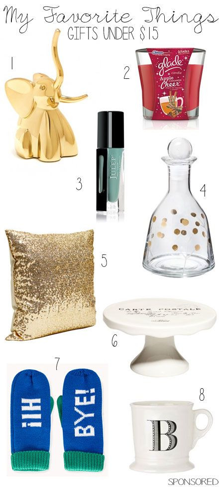 Best ideas about $15 Gift Ideas
. Save or Pin My Favorite Things Holiday Gifts Under $15 Now.