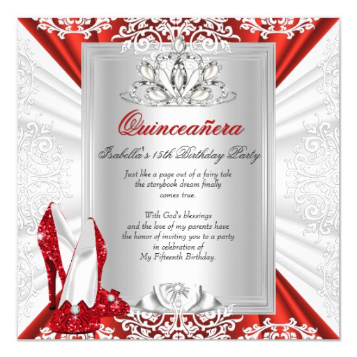 Best ideas about 15th Birthday Party Invitations
. Save or Pin Glitter Quinceanera 15th Birthday Party Red Heels Now.