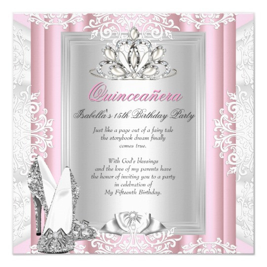 Best ideas about 15th Birthday Party Invitations
. Save or Pin Quinceanera 15th Birthday Party Light Pink Shoes Card Now.