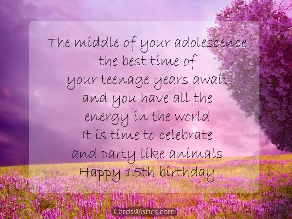 Best ideas about 15th Birthday Quotes
. Save or Pin Happy 15th Birthday Wishes Cards Wishes Now.