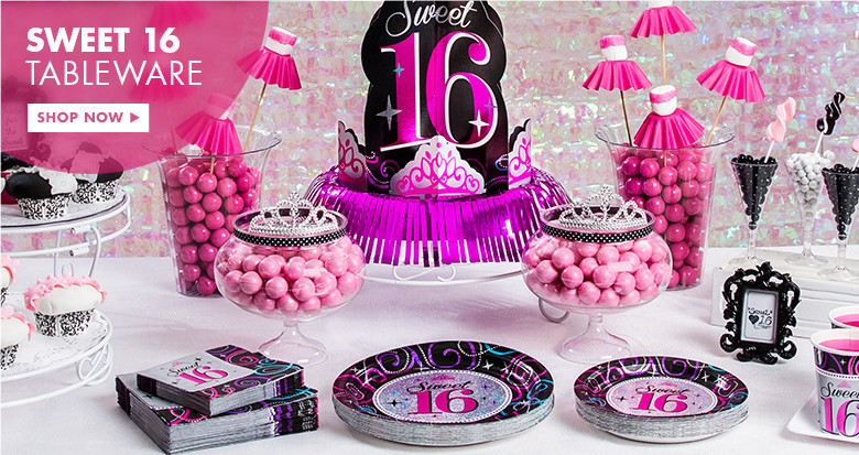 Best ideas about 16 Birthday Party Ideas For A Small Party
. Save or Pin 16th Birthday Party Supplies Sweet 16 Party Ideas Now.