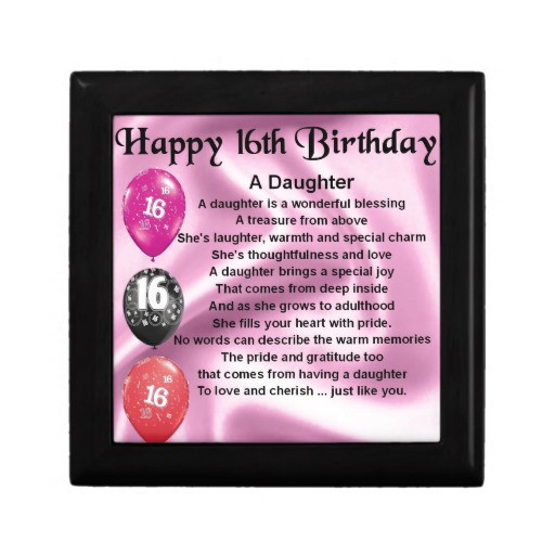 Best ideas about 16Th Birthday Gift Ideas For Daughter
. Save or Pin Daughter Poem 16th Birthday Gift Box Now.