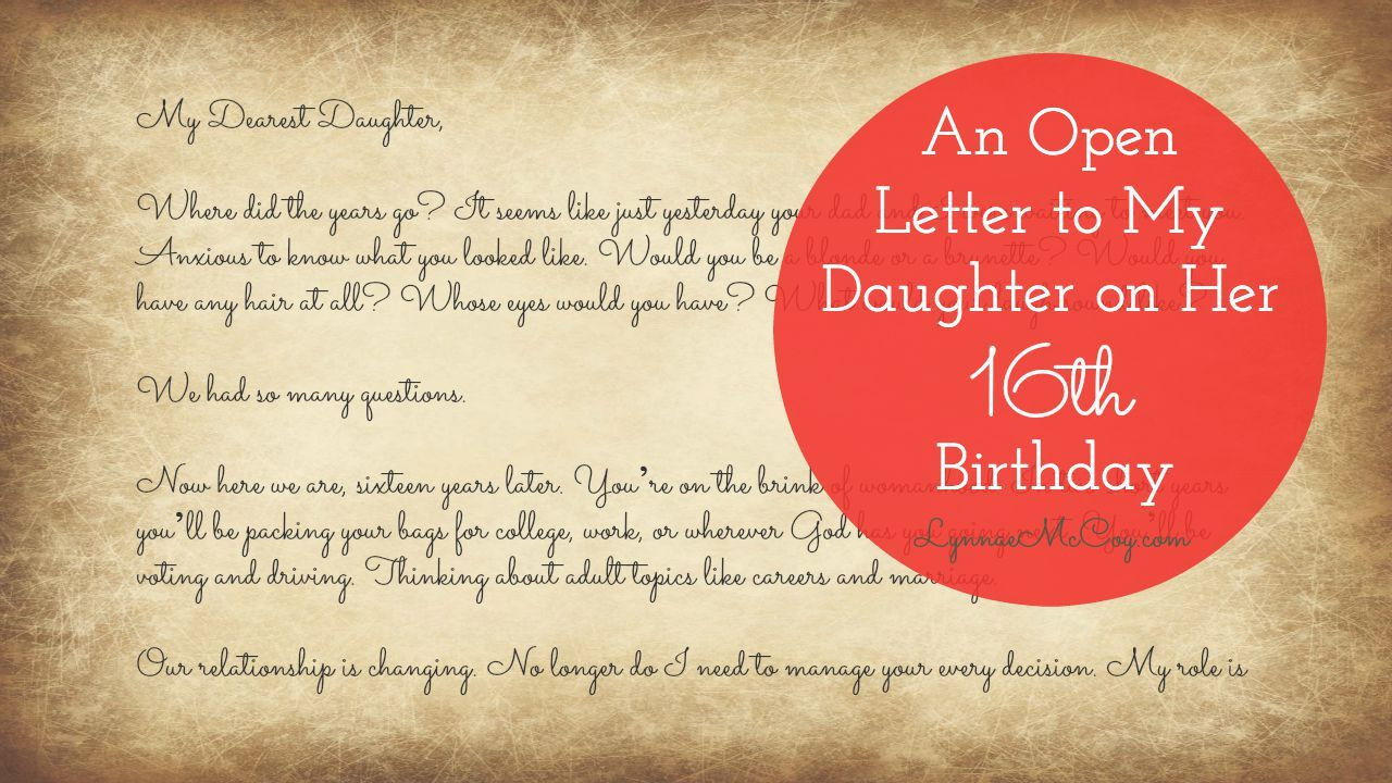 Best ideas about 16Th Birthday Gift Ideas For Daughter
. Save or Pin my daughter s sixteenth birthday I wrote her a letter Now.