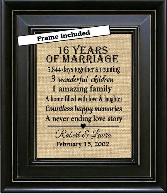 Best ideas about 16Th Wedding Anniversary Gift Ideas For Him
. Save or Pin FRAMED Custom 16th anniversary 16th wedding anniversary Now.