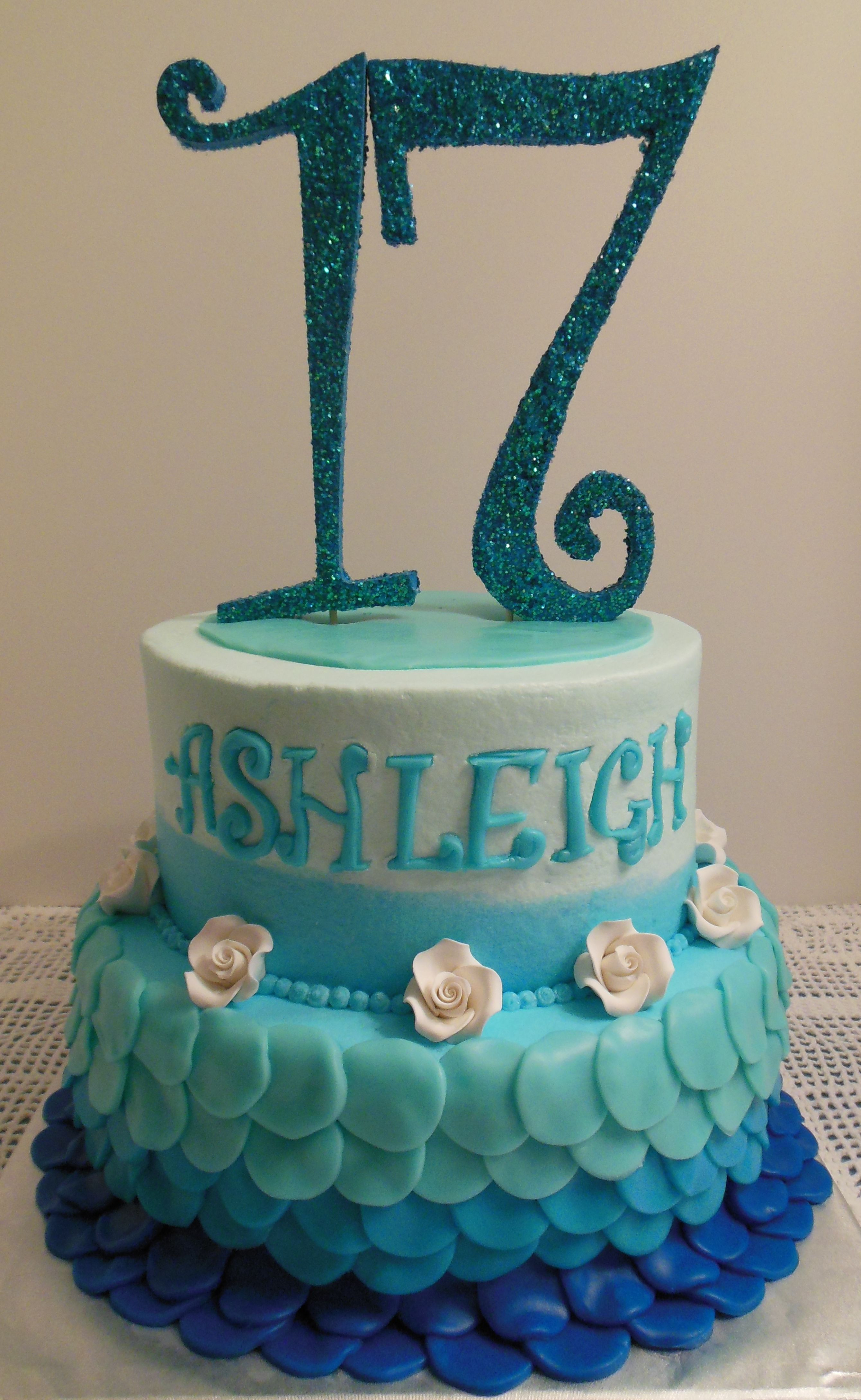 Best ideas about 17 Birthday Ideas
. Save or Pin Shades of Blue 17th Birthday Cake Now.