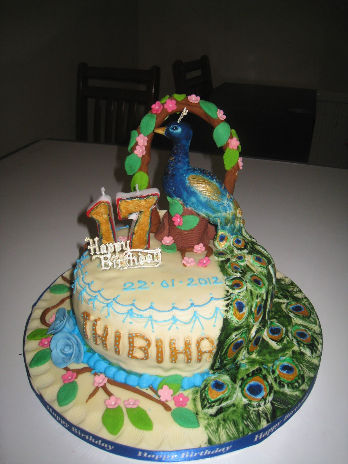 Best ideas about 17th Birthday Cake
. Save or Pin Rajany s Cake Decorations and Sugarcraft A Peacock Cake Now.