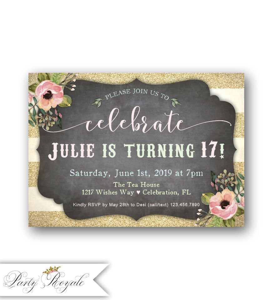 Best ideas about 17th Birthday Invitations
. Save or Pin Pastel 17th Birthday invitations for girls Teen s 17th Now.